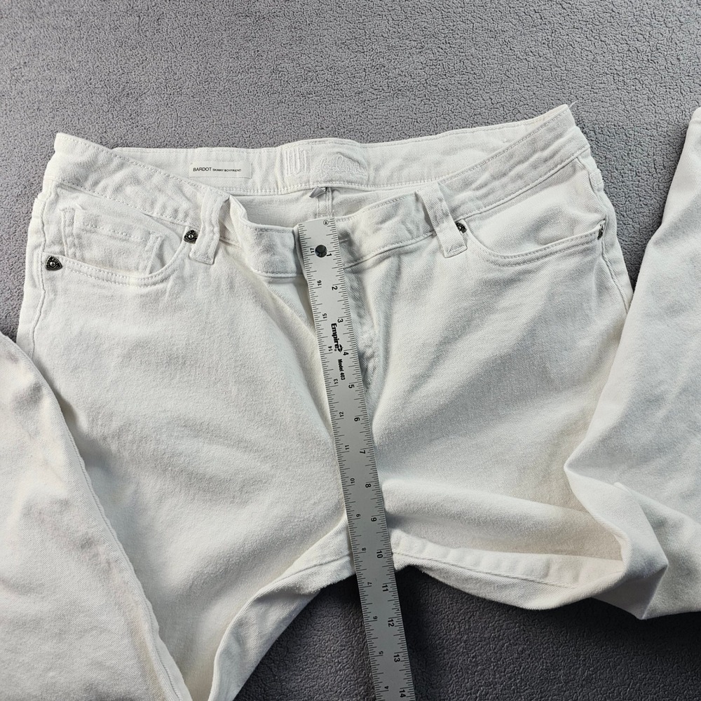 Kut from the Kloth Boyfriend‎ Jeans Women's 14 White Denim Stretch Bardot Skinny - Picture 5 of 15